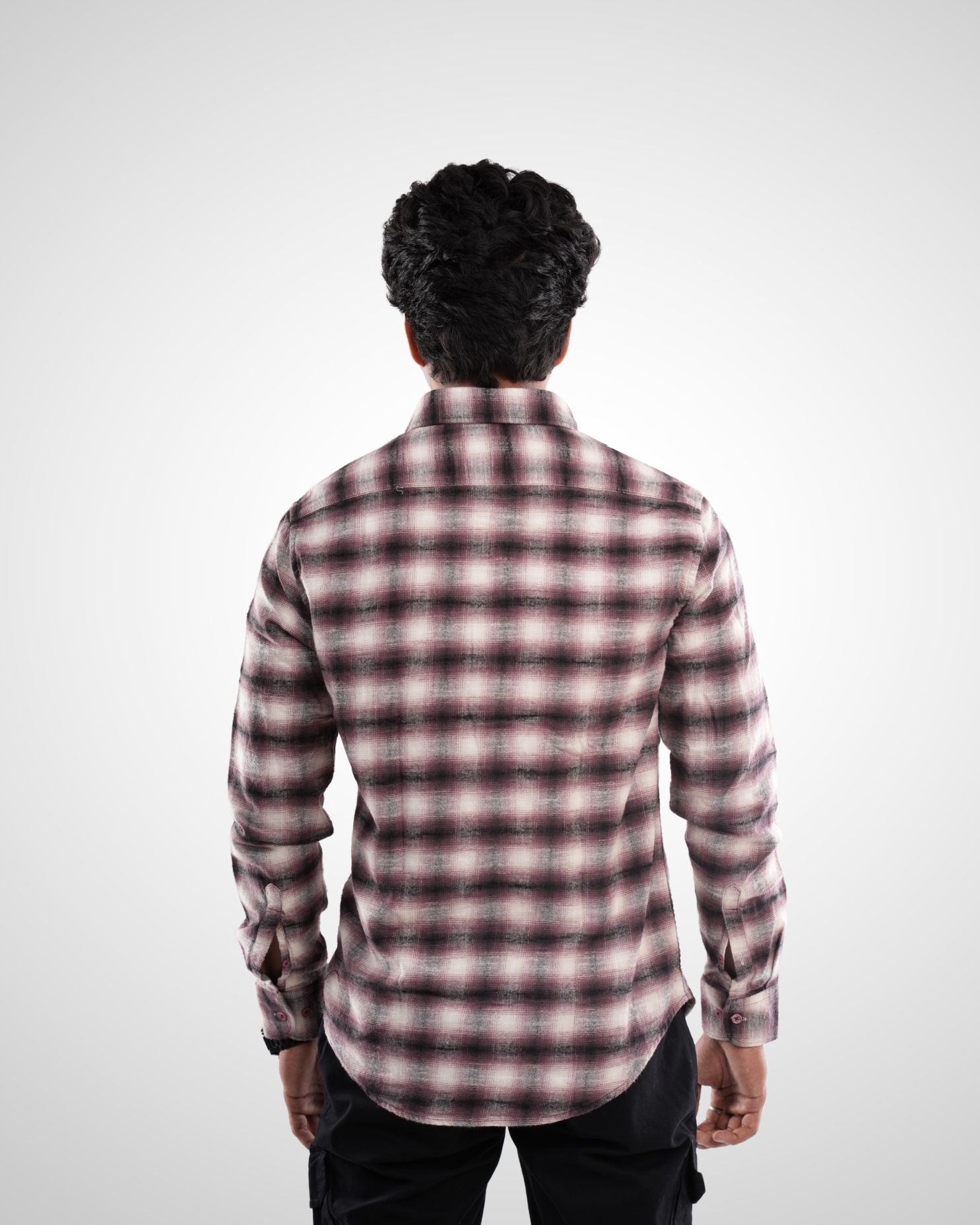 Mint Melange Twill Checked Shirt