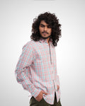 Pastel Pink Giza Twill Checked Shirt