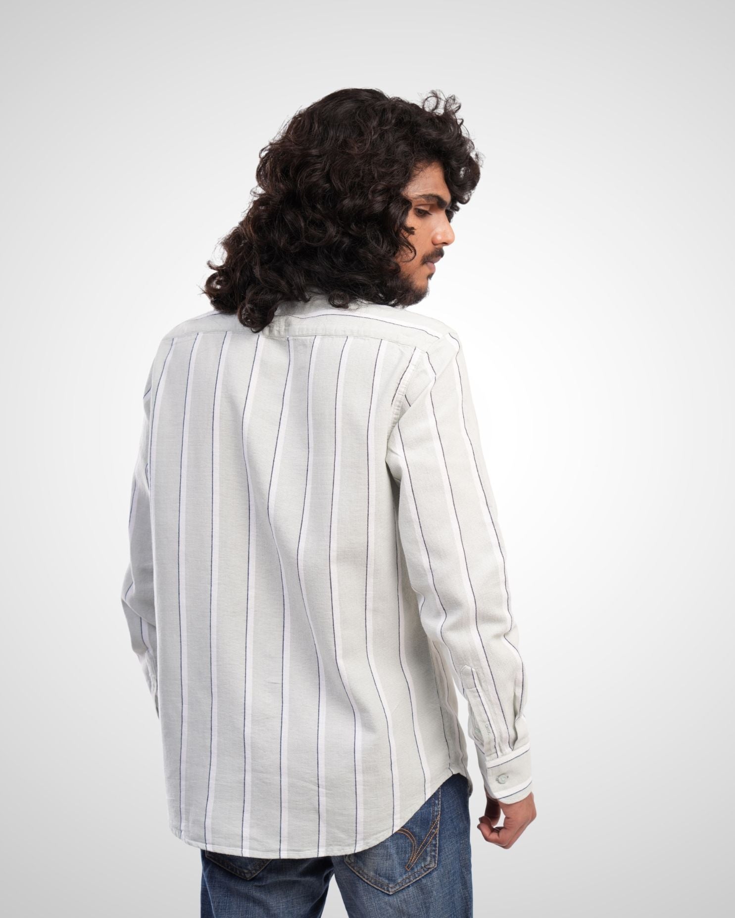 Dobby Stripe Shirt – Off White