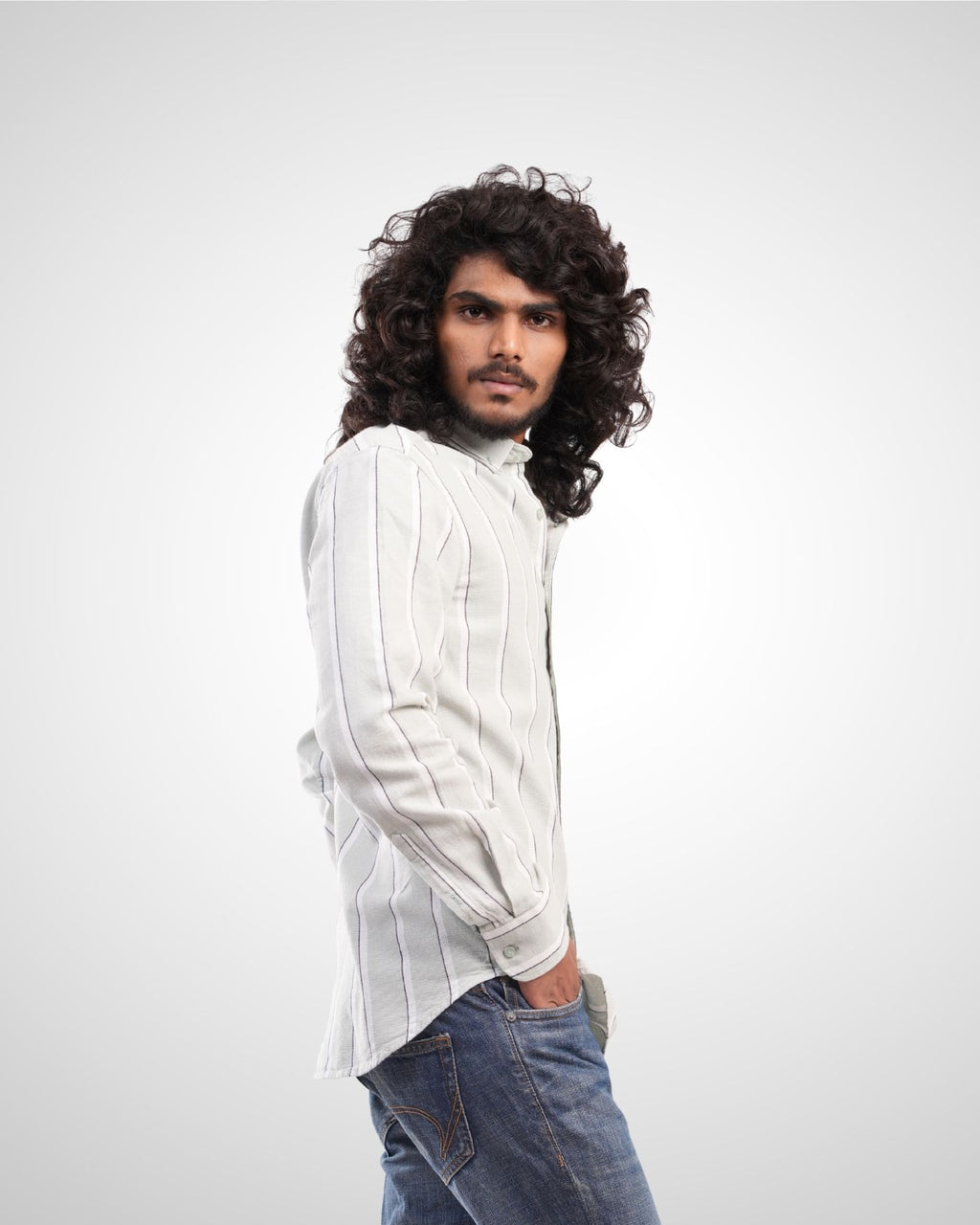 Dobby Stripe Shirt – Off White