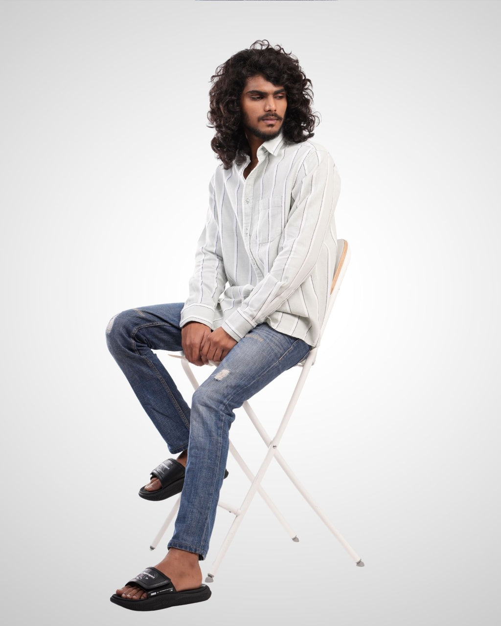 Dobby Stripe Shirt – Off White