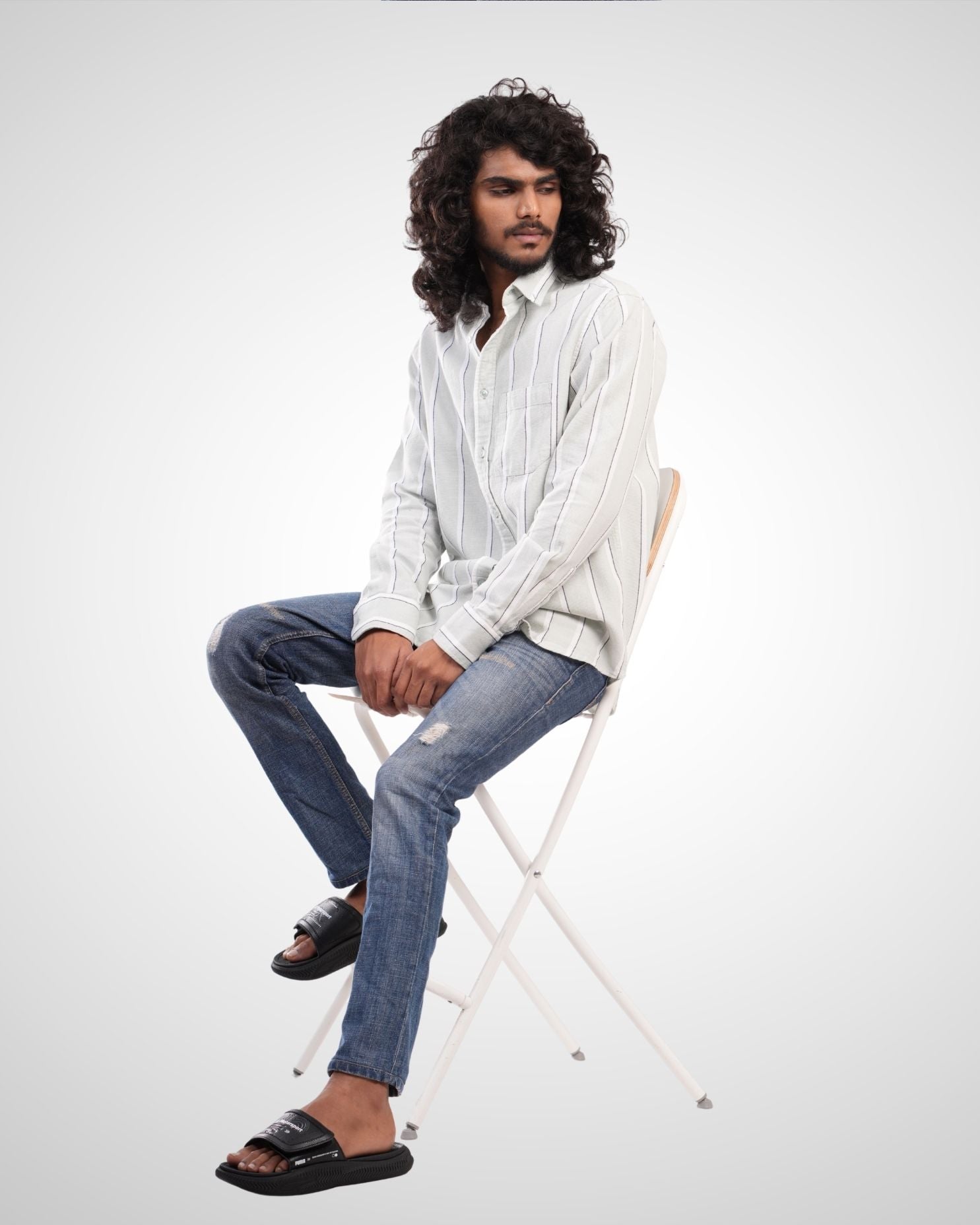 Dobby Stripe Shirt – Off White