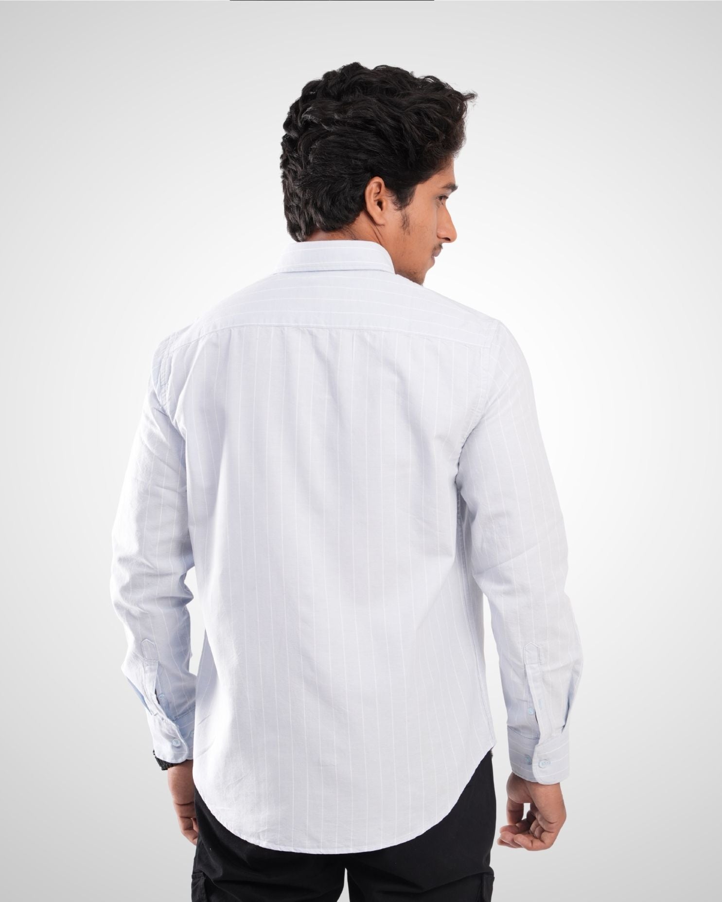 Light Blue Cotton Stripe Shirt