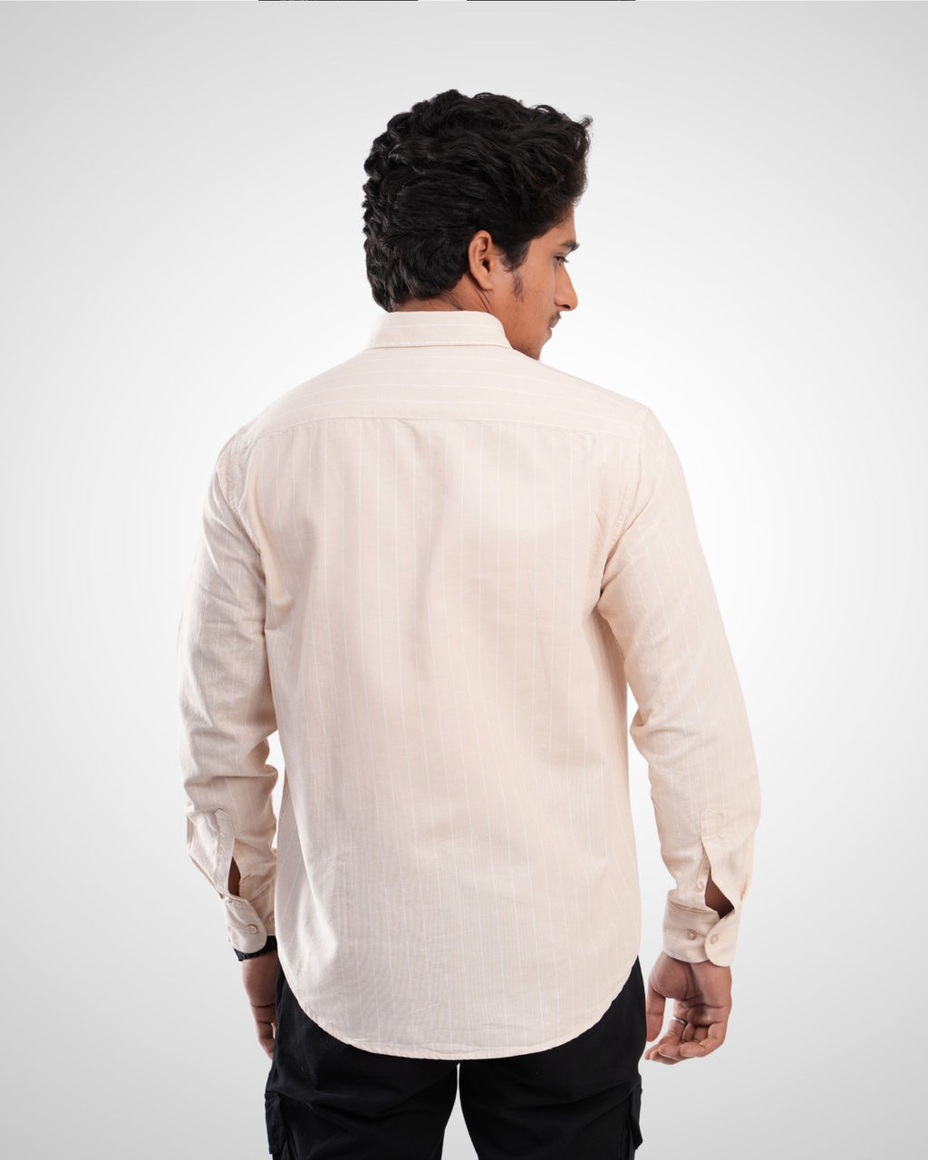 Beige Cotton Stripe Shirt