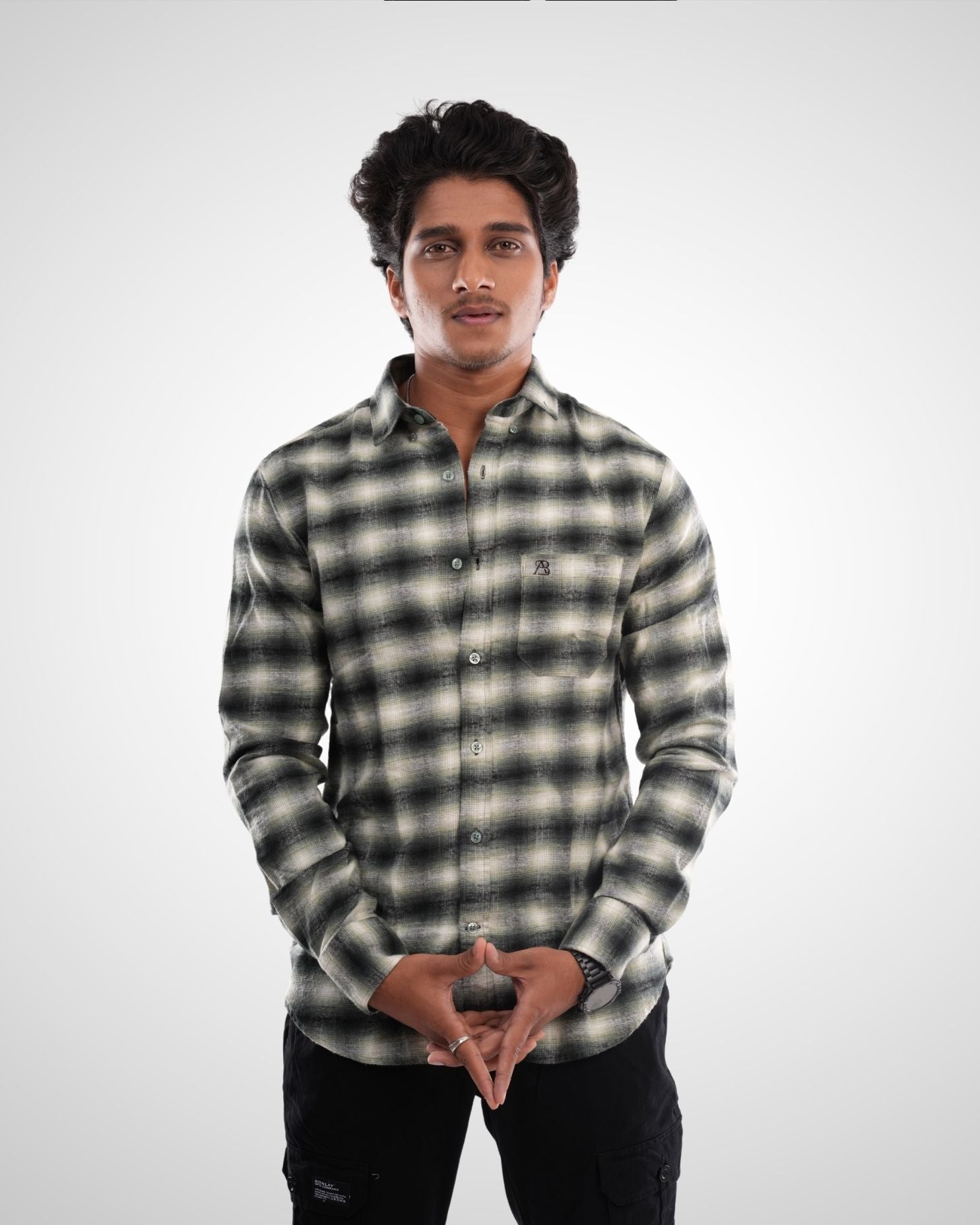 Maroon Brushed Twill Checked Shirt