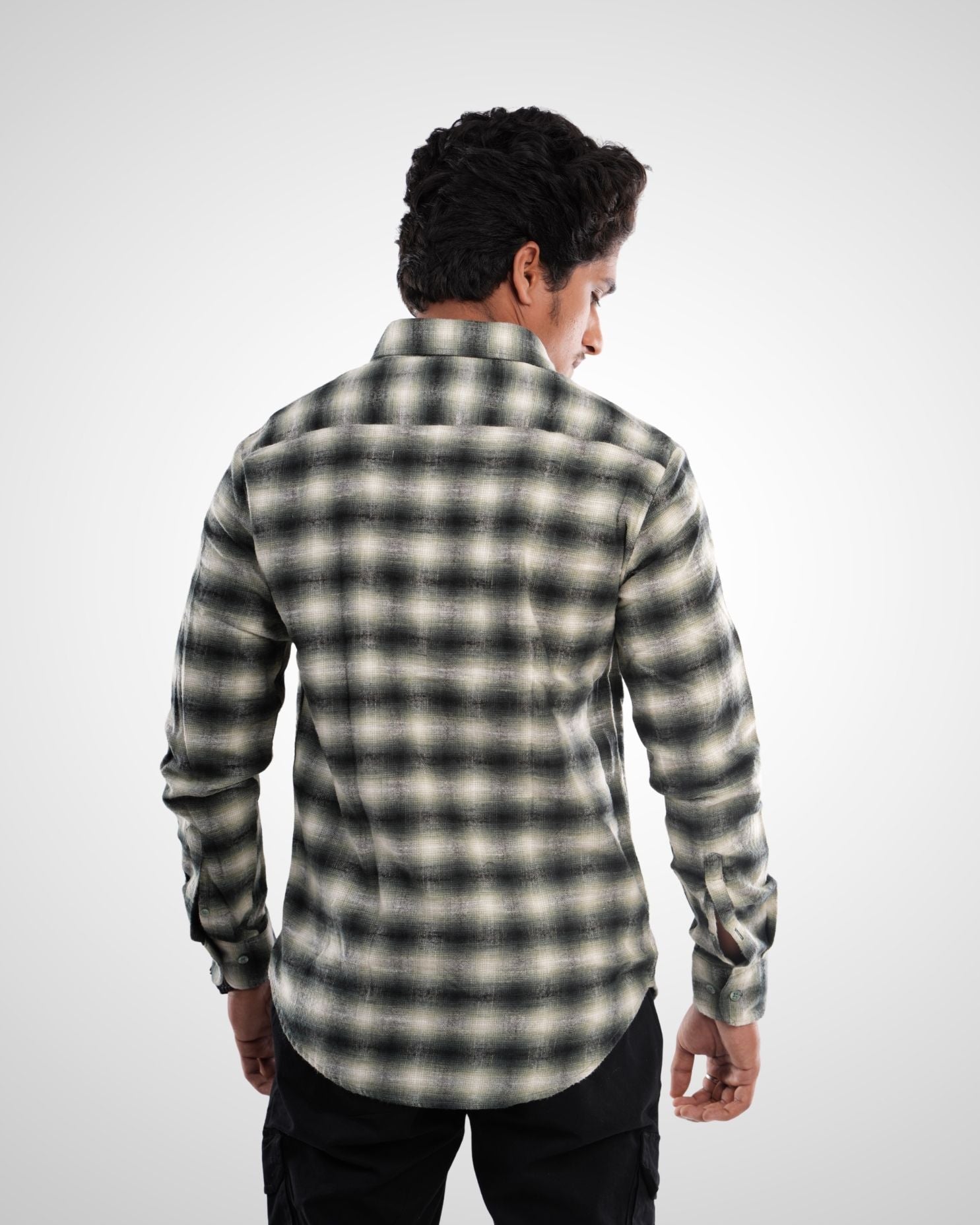 Maroon Brushed Twill Checked Shirt
